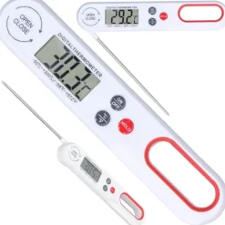 Digital Stektermometer | Vikbar | Omedelbar Läsning Vit