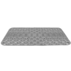 Diskbänksmattor Silikon Anti-halk Värmebeständig 66x35cm Stor storlek Fyrkantig ihålig diskbänksskydd för kök Grå