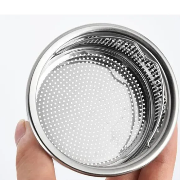 Diskbänkssil med handtag 304 rostfritt stål diskbänksavlopp Djup kopp korgsil 3 tum ytterdiameter