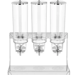 Dispenser dispenser för godisrisflingor, transparent, trippel, 10,5 l