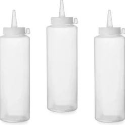 Dispenserflaska för kalla såser, set om 3 stycken. - genomskinlig 0,35L - HENDI 557853