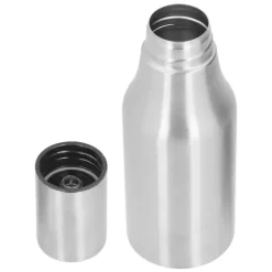 Dispenser för olivolja i rostfritt stål 500ML Läcksäker Dammsäker kök Olivolja Karaff Silver