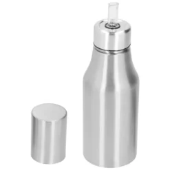 Dispenser för olivolja i rostfritt stål 500ML Läcksäker Dammsäker kök Olivolja Karaff Silver