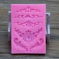 DIY 3D Skulpterad Blomma Barock Scroll Silikonform Fondantform Cupcake Kakdekoration Verktyg