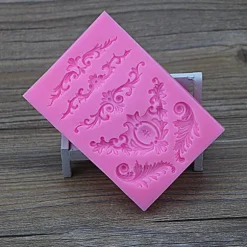 DIY 3D Skulpterad Blomma Barock Scroll Silikonform Fondantform Cupcake Kakdekoration Verktyg