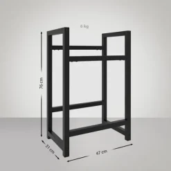 Dricks Crate Holder Stapel - Bottess Rack - Stylish Drink Storage, Rostless Steel | Färg: Svart | Storlek: 75x47x31 cm