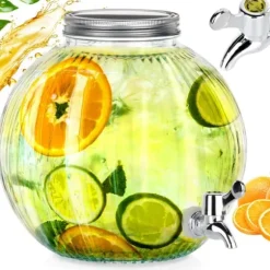 Dryckesautomat i glas med kran, kula, 5,5L, UTMÄRKT HUSPRODUKTER 139774