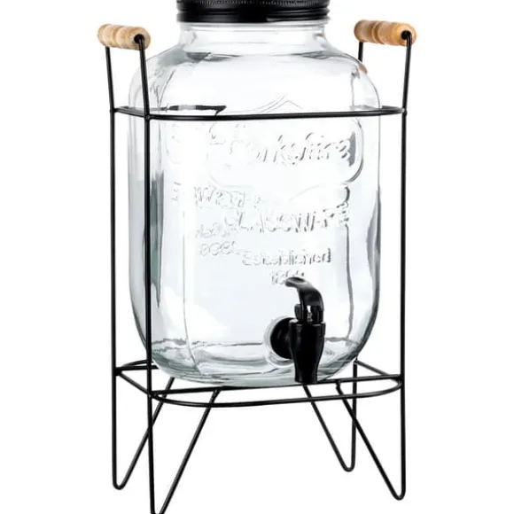 Dryckesburk med kran och stativ, svart, 5,5 l