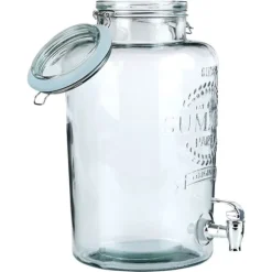 Dryckesdispenserburk i glas med kran 8L