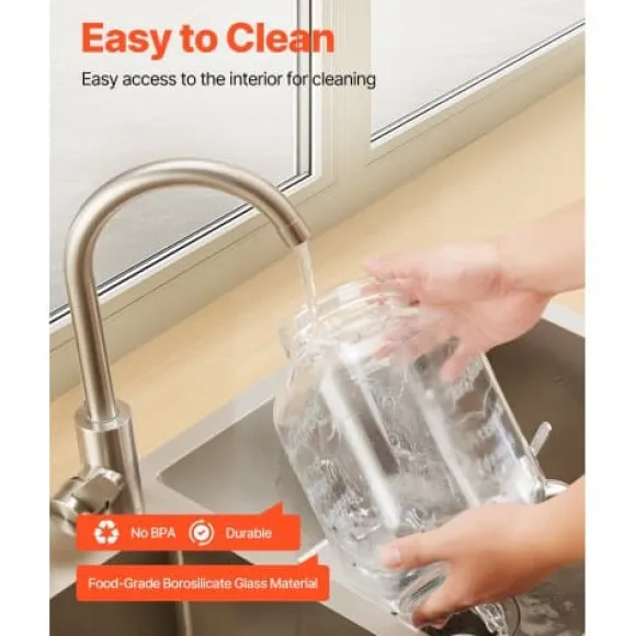 Dryckesdispenser, 2-pack glasjuicebehållare med träställ, 30x15x24,4 cm, transparent