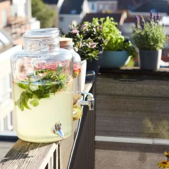 Dryckesdispenser - POINT-VIRGULE - Glas med Kran - 8L - För Cocktails och Iste