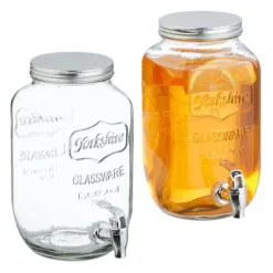 Dryckesdispenser Set, 26x13.5x19.5 cm, Transparent, Silver