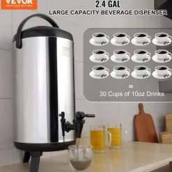 Dryckesdispenser, 24x47,5 cm, rostfritt stål, isolerad