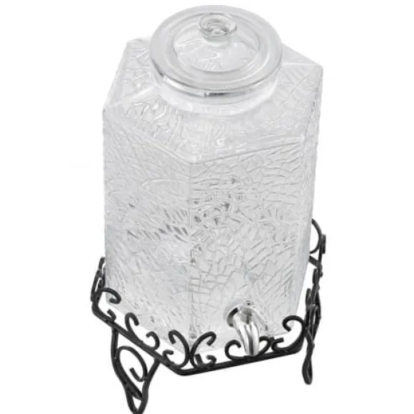 Dryckesdispenser, 40x21x21 cm, 10L, Glas, Transparent, Metallställ