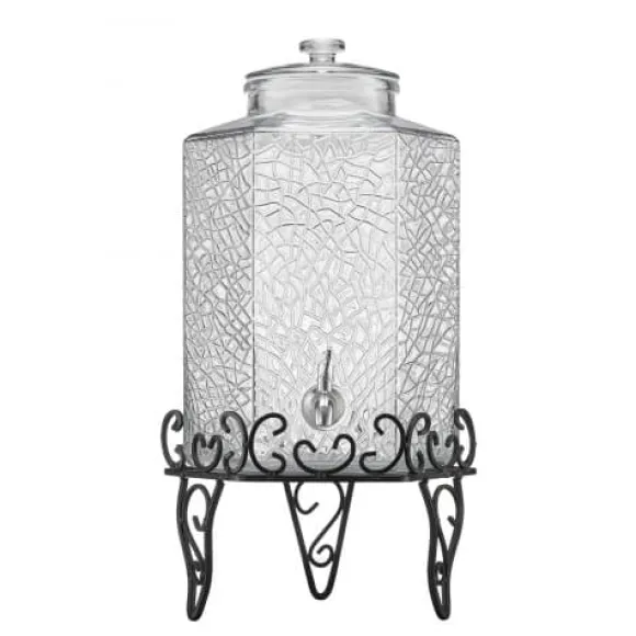 Dryckesdispenser, 40x21x21 cm, 10L, Glas, Transparent, Metallställ