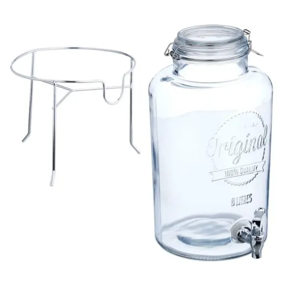 Dryckesdispenser, 48x21x27 cm, Transparent, Silver