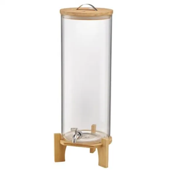 Dryckesdispenser, 20,5x20,5x63,7 cm, Transparent, Glas med träställning