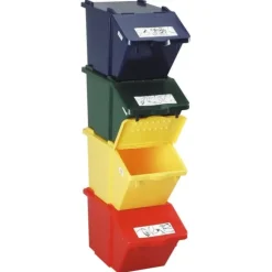 Dubbeldäckad sopsorteringsbehållare - röd, 45L