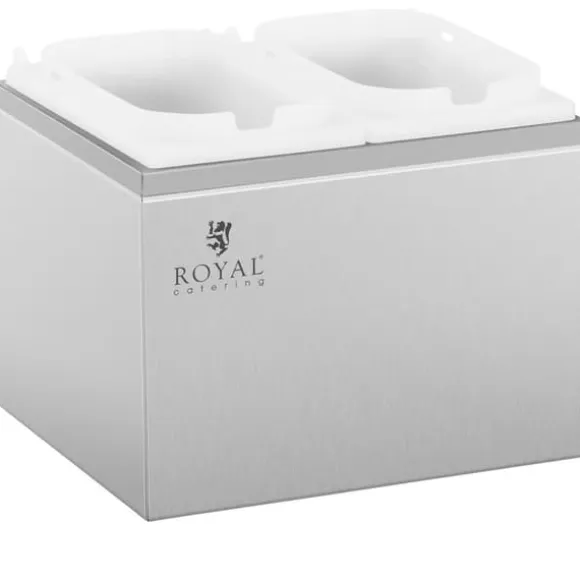 Dubbel dispenser för såser med rostfri pump, 2 x 2 l
