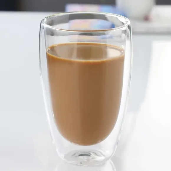 Dubbelväggiga glas - lämpliga för olika typer av kaffe och drycker, 2 st (350 ml)