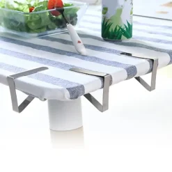 Dukklämmor i rostfritt stål - Set med 4, halksäkra bordshållare (5*4 cm)