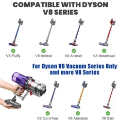 Dyson V8 batteri 6800 mAh, ersättningsbatteri för V8 Absolute/Animal (SV10), ljusgrå, uppladdningsbart