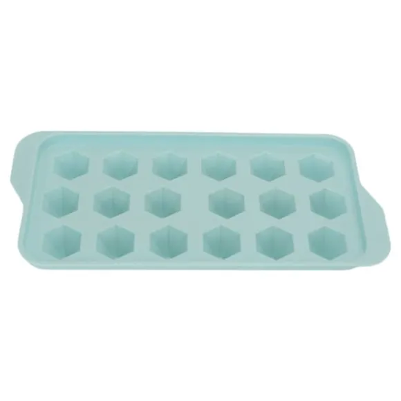 Easy Deforming Ice Cube-bricka - Livsmedelsklassad PP-iskubform med lock - Söt iskubbricka för kylskåp - Diamond 18 Grids Blue