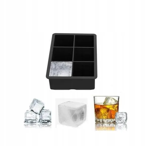 ECARLA silikone isterningbakke til 6 store isterninger 5x5x5cm FNL02