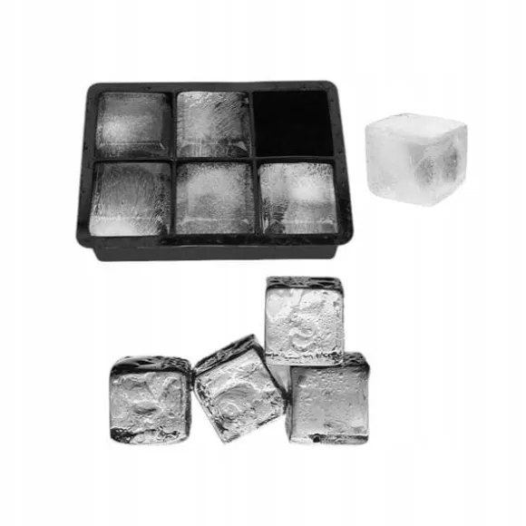 ECARLA silikone isterningbakke til 6 store isterninger 5x5x5cm FNL02