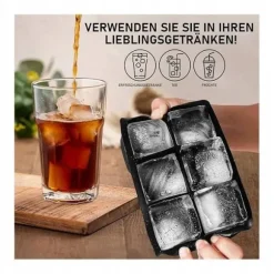 ECARLA silikone isterningbakke til 6 store isterninger 5x5x5cm FNL02