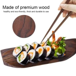 Elegant Sushibricka Snacks Sallad Desserter Träbehållare Hemrestaurang Serveringsfat