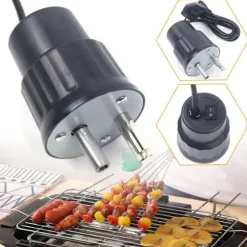 Elektrisk BBQ-motor, rotisseri grillspettmotor för grill, 220V, svart
