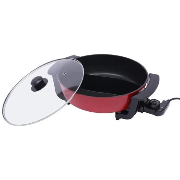 Elektrisk dubbel hotpot, bordsgryta, 6 L med lock, 1360 W, 220 V