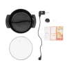 Elektrisk hotpot & fonduegryta - Dubbelsidig separerbar - 1360 W - 6 L - Ø 31 cm - 5-stegs temperaturkontroll - 220 V - Med lock - Svart