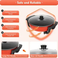 Elektrisk hotpot 6 L, gryta/stekpanna med 2 fack, 1360 W 220 V, non-stick, temperaturjusterbar, flerfärgad