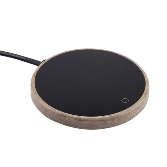 Elektrisk kaffekoppsvärmare för kontorshem - träkorndesign (EU-kontakt)