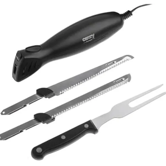 Elektrisk kniv - CAMRY - CR 4513 - Rostfritt stål - 2 uppsättningar knivar - Förvaringslåda