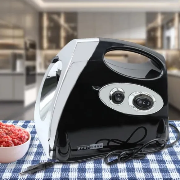 Elektrisk köttkvarn - Köttkvarn & korvstoppare - 800 W kopparmotor - 304 rostfritt stål - 220 V - EU-kontakt - 190 varv/min - Svart