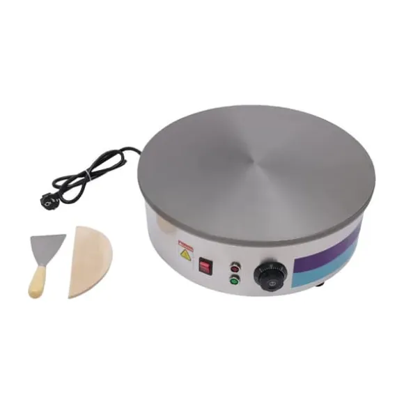 Elektrisk pannkakslagg, rostfritt stål, nonstick varm platta, konstant temperatur,VIT