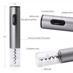 Elektrisk Öppnare - Professionell - INOX - Automatisk - Avtagbar Kapsylåtare - 80 Flaskor