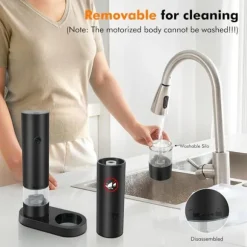 Elektrisk salt- och pepparkvarn - USB-laddningsbar elektrisk pepparkvarn med förvaringsbox