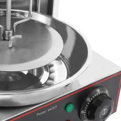 Elektrisk shawarma/kebabgrill - Vertikal - 3000 W - 50–300 °C Justerbar Temp - 360° Automatisk Rotation - Rostfritt Stål 201 - Silver