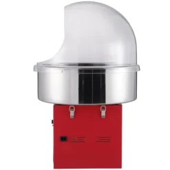 Elektrisk sockervaddsmaskin 1000 W, kommersiell godismaskin med lock, rostfri skål, sockerskopa och förvaringslåda, perfekt för evenemang