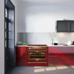 Elektrisk spis - Kaiser - HC 93655 IRotEm - 90 cm - Induktion - Fläkt A 9315 Röd