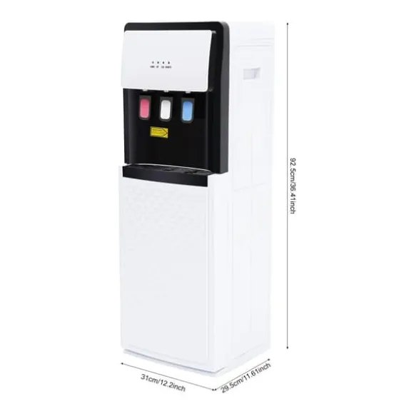 Elektrisk vattenautomat - Golvstående vattenkylare - Varmt och kallt vatten - Bottenmatad - 110V/220V - UL-certifierad - Vit