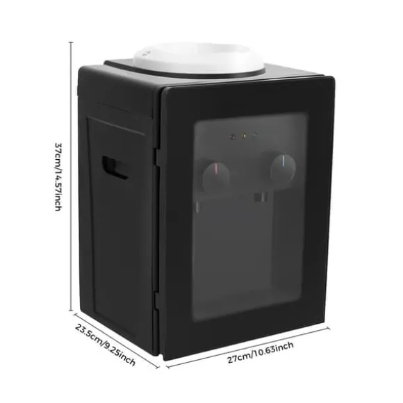 Elektrisk vattendispenser/vattenkylare - Bordsmodell - Varm & kall, Toppmatad, 220V 50Hz, 550W/75W, För 3,5–18,9 L dunkar - Svart