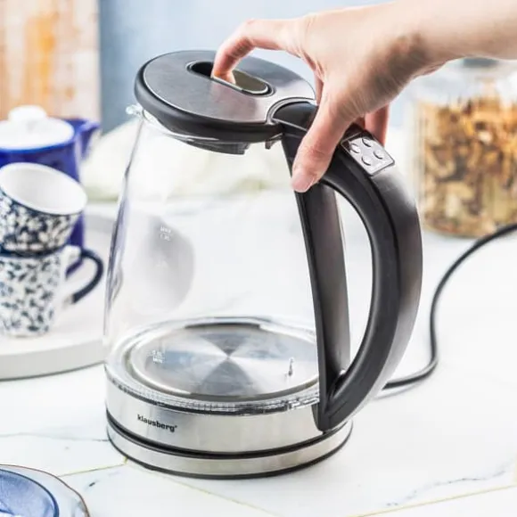 Elektrisk vattenkokare med temperaturkontroll, glas, 1,8L, KLAUSBERG KB-7887