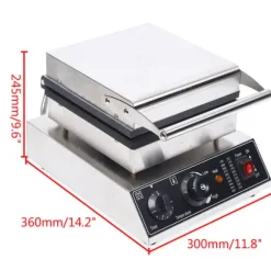 Elektrisk Våffeljärn, 2000W Effekt, Justerbar Temperatur och Timer,2