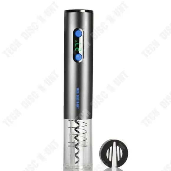 Elektrisk vinöppnare - TD® - Silver - Digital display - USB uppladdningsbar - Rostfritt stål