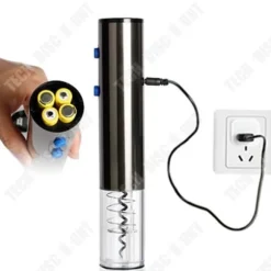 Elektrisk vinöppnare - TD® - Silver - Digital display - USB uppladdningsbar - Rostfritt stål